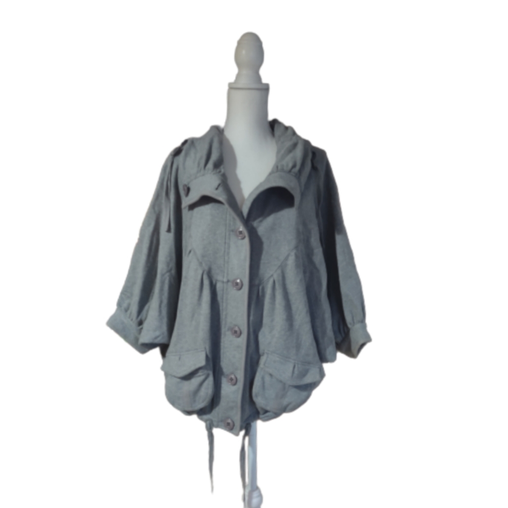 Millard Fillmore  Anthropologie Gray Dolman Sleeve Sweatshirt Jacket Size Medium